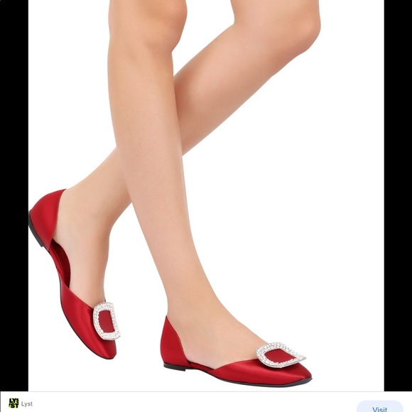 SOLD: Frances Valentine Frances 2 Red Satin Flats - Picture 11 of 12